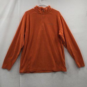 Columbia Men's Orange Long Sleeve 1/4 Zip Stand Up Collar Fleece Jacket Size L